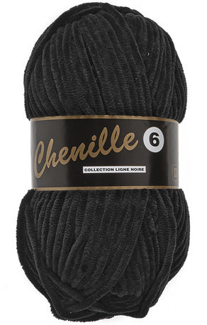 Lammy Yarns Chenille 6 - Black 001