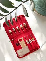 Oxford Punch Needle Case Red of Teal