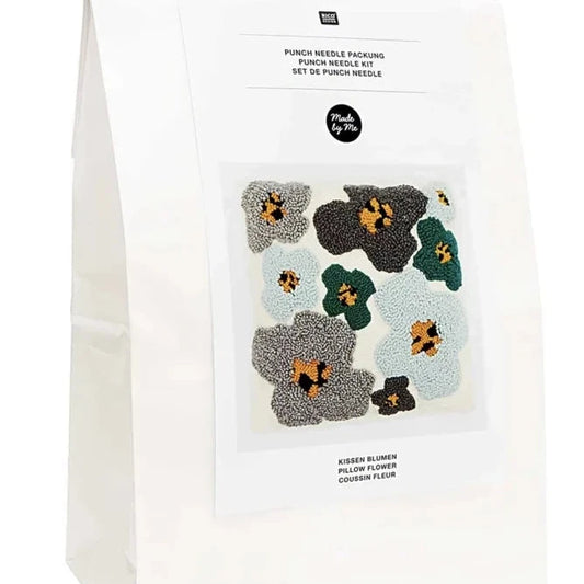 Rico Design Punch Needle Kit - Pillow - Flowers