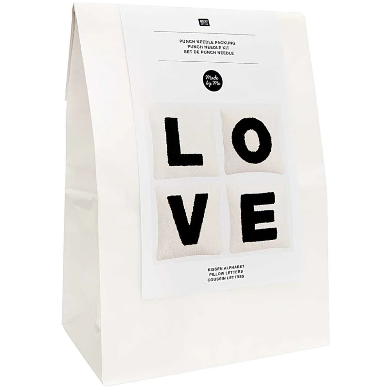 Rico Design Punch Needle Kit - Pillow - Letters