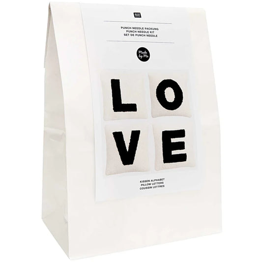 Rico Design Punch Needle Kit - Pillow - Letters
