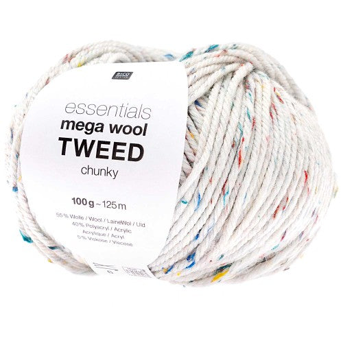 Mega Wool Chunky Tweed - Cream 001