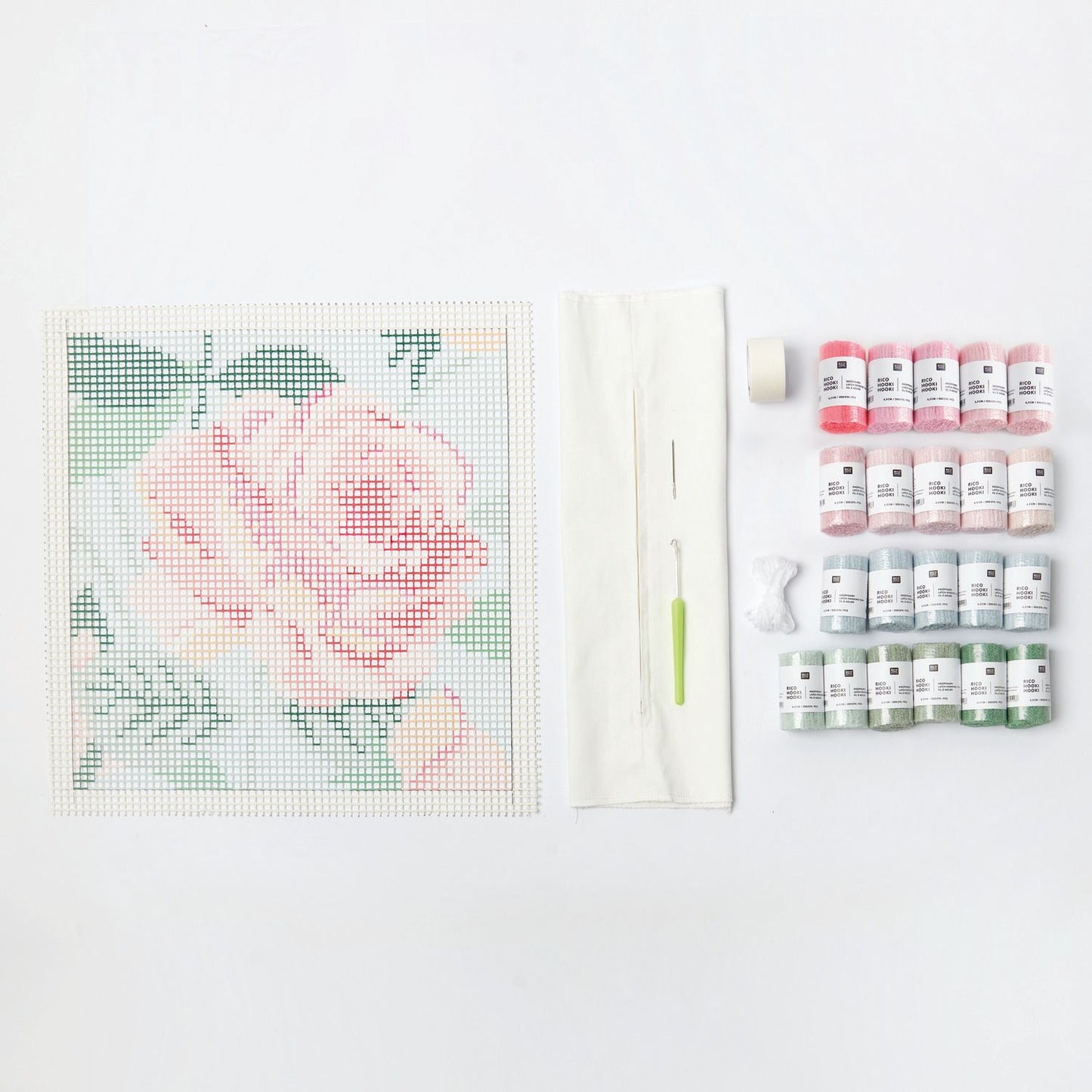 Knoop Pakket Hooki Hooki Kussen Flower Pink