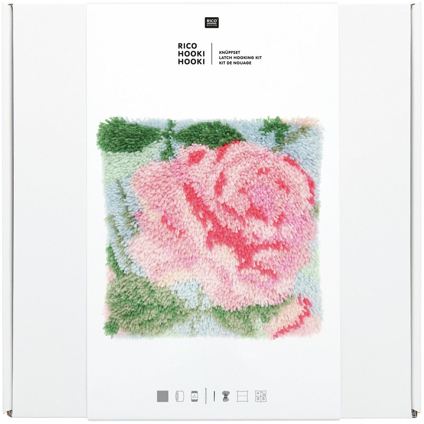 Knoop Pakket Hooki Hooki Kussen Flower Pink